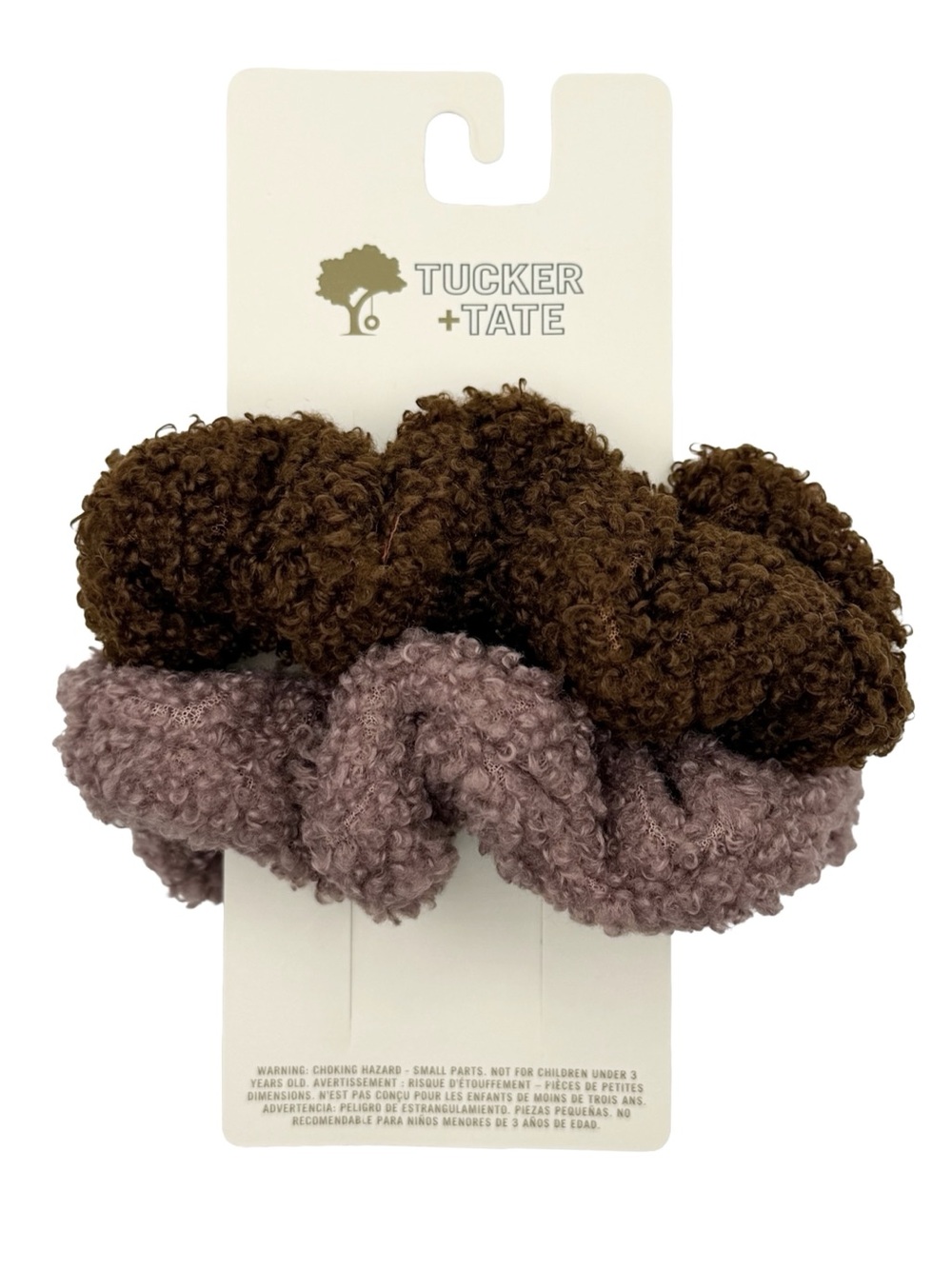 Tucker + Tate Sherpa Fleece Scrunchies 2-Pack Mauve And Brown